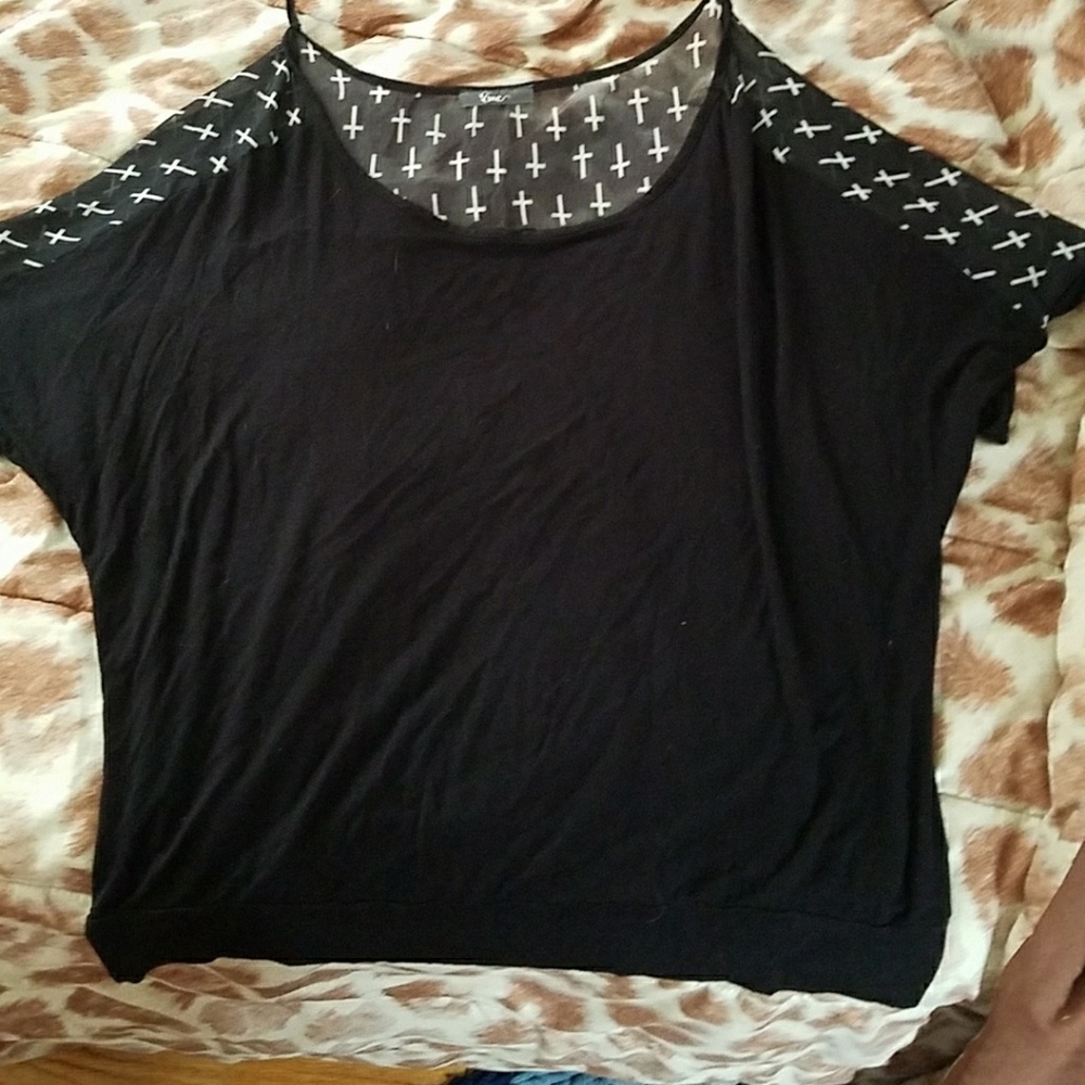 Cute black cross tshirt